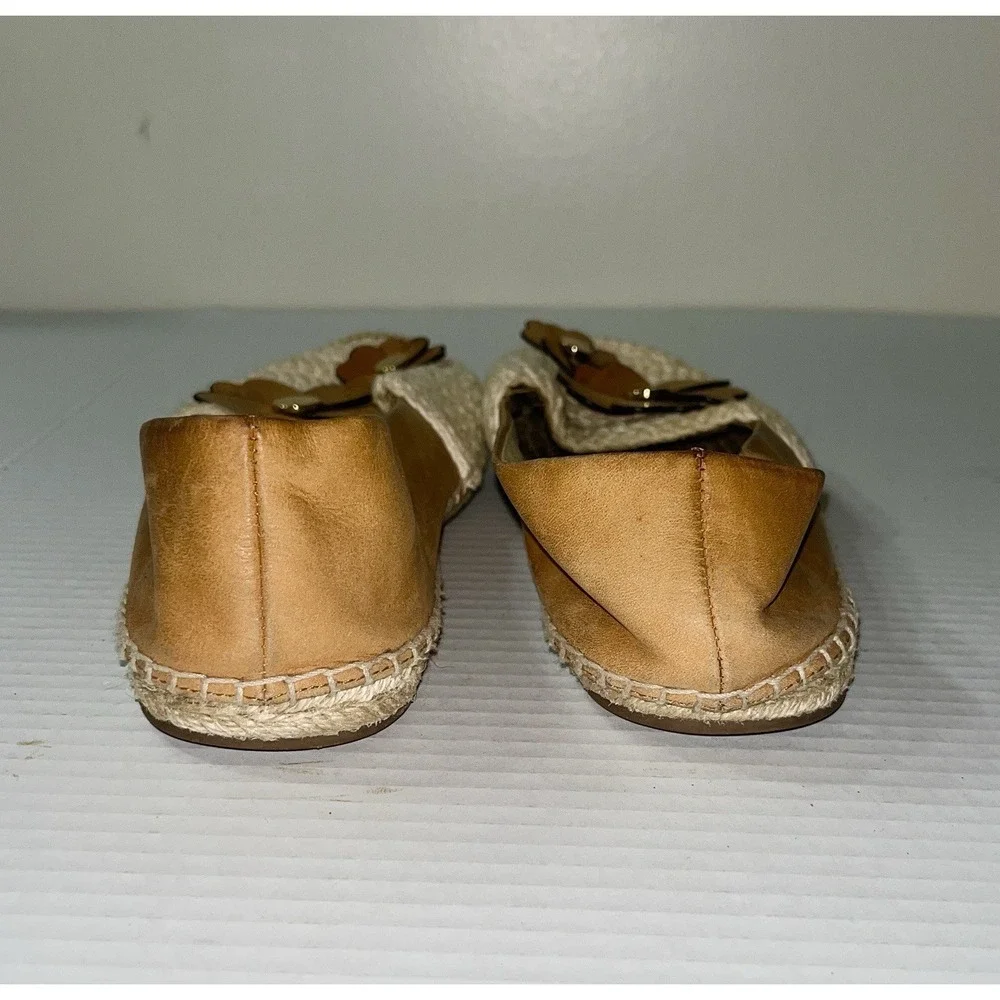 Michael‎ Kors Espadrilles Women's 7 Leather Flowers Flats Preppy Parisian Chic